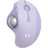 seenda Wireless Trackball Mouse, Bluetooth - Ergonomic Rollerball Mouse Rechargeable, 3 Device Connection Optical Mice Adjustable DPI Thumb Control Mice Compatible for Mac/Android/Windows-Light Purple