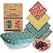 Reusable Beeswax Food Wrap - Beeswax Wraps - 4 Pack (S, M, L, XL) - Sustainable Eco Friendly Products - Bee Wrapping Paper Sheets with Wax- Bees - Bread and Sandwich Wrap