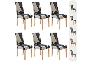 Secgo Chair Covers for Dining Room 6 Pack, Stretch Dining Chair Cover, Washable Spandex Kitchen Parsons Chair Slipcovers,Chair Covers for Home or Party
