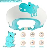 FUSACONY Baby Shower Cap Kids Hair Washing Shield Adjustable Bath Visor Blue view 2
