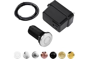 Garbage Disposal Switch, Cordless Air On Off Kit for Food Waste Disposer, Stainless Steel Brushed Nickel, LONG 3.5" Sink Top Push Button by CLEESINK