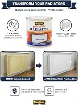 Rustins Quick Drying Radiator Enamel Gloss 250ml White Heat Resistant Paint view 5