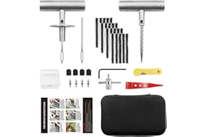 MILINI Tire Repair Kit, 38Pcs Tire Plug Kit for Car, Truck, Tractor, Motorcycle, ATVT, RV, Tractor Heavy Duty Flat Tire Puncture Repair