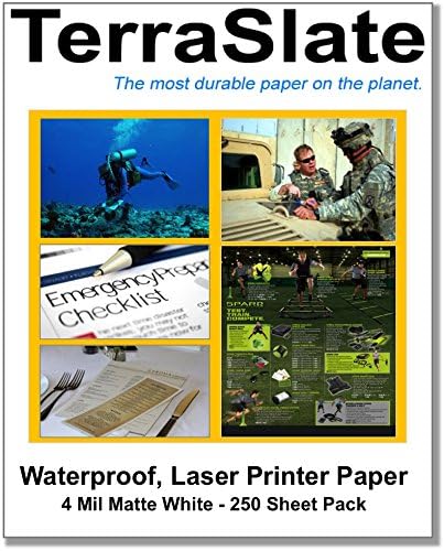 TerraSlate Paper 4 MIL 8.5" x 11" Waterproof Laser Printer/Copy Paper 250 Sheets
