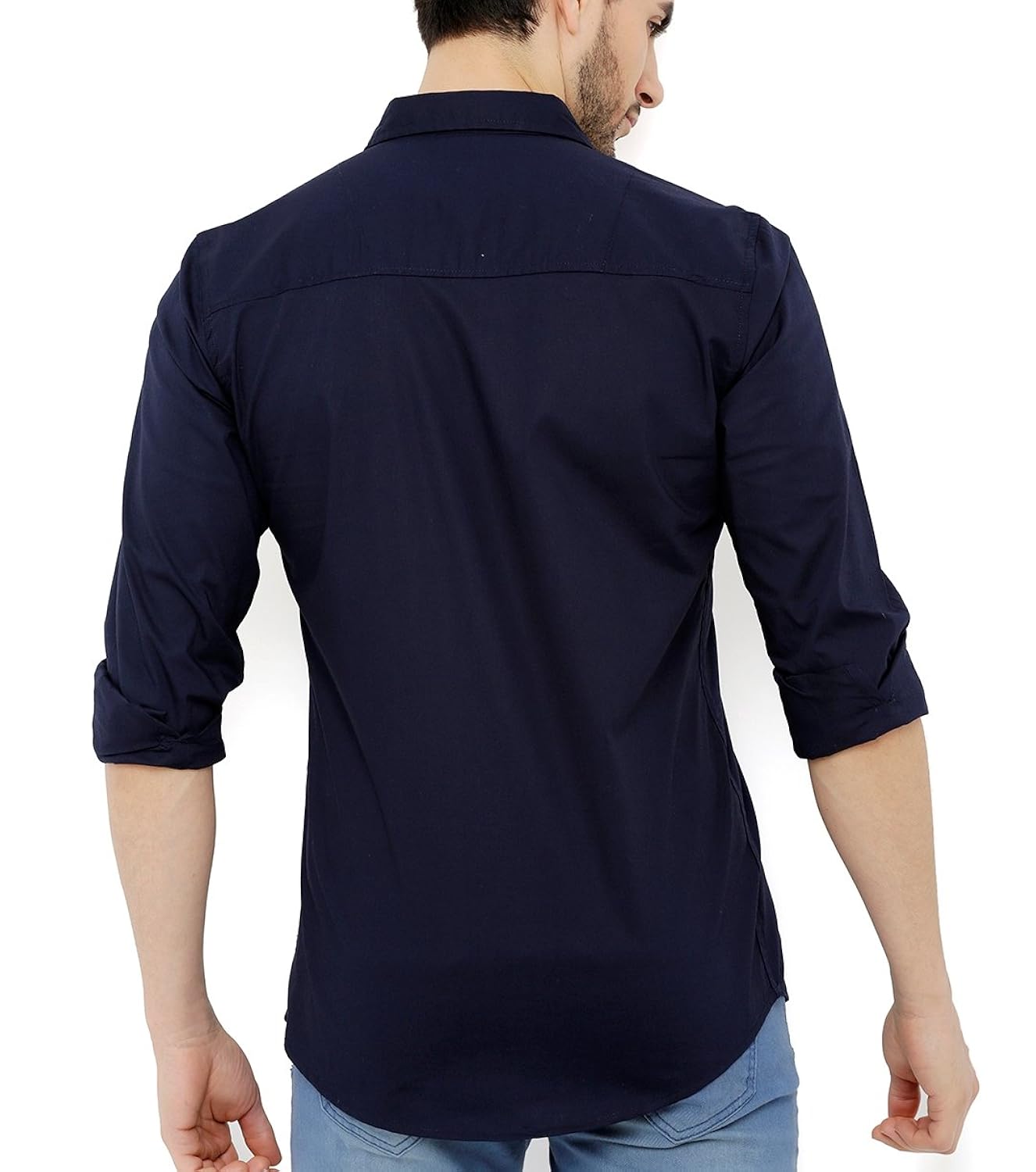 nick&jess mens blue semi formal classic cotton shirt