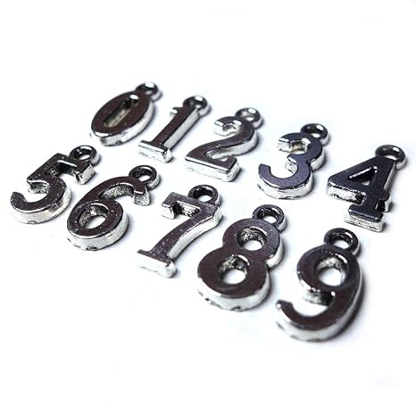 Amazon アクセサリー チャーム パーツ 数字 ナンバー 0 9 1セット