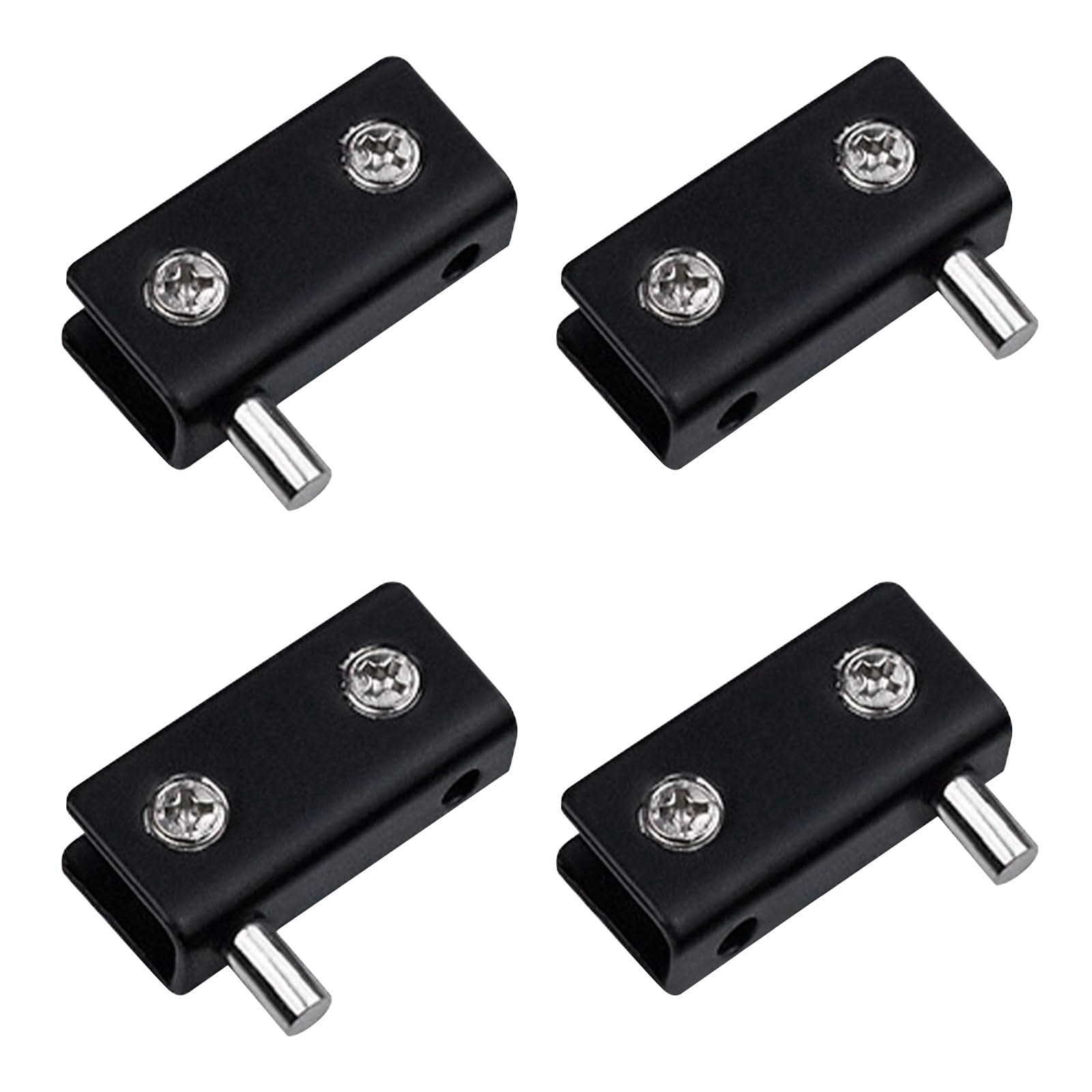 UFURMATE Pivot Hinge, 4Pcs Frameless Black Pivot Hinges Stainless Steel Glass Door Clips with Pin Adjustable Clamp Hinge Replacement Kit for 5-6mm Glass