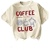 QJQ Women's Letter Graphic Tshirts Cherry Car Short Sleeve Crewneck Tees Casual Summer Trendy Vintage Drop Shoulder Tops
