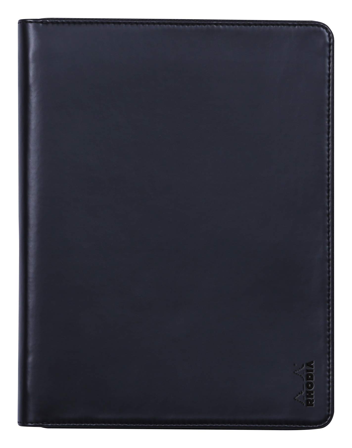 RHODIA 168100C - Rhodiarama Briefcase Black - for A5 or A5+ Notepads and Notebooks | Dimensions Closed 19.5x25.5 cm - Pocket for Tablet - Premium Faux Leather
