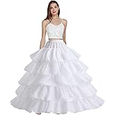 PSISABALL Petticoat Skirt for Women Under Dress 4 Hoop Under Skirt for Wedding, Crinoline Underskirt for Women Bridal