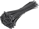 Beeway 300mm Cable Ties 4.6mm Black 250 Pack Self-Locking Nylon Zip Ties