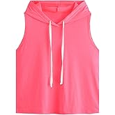 SweatyRocks Women's Workout Tank Tops Sleeveless Running Athletic Hoodie Sports Gym Exercise Tops Dance Clothes
