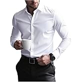 SOLY HUX Men's Long Sleeve Dress Shirts Button Up Collared Office Shirt Business Casual Tops