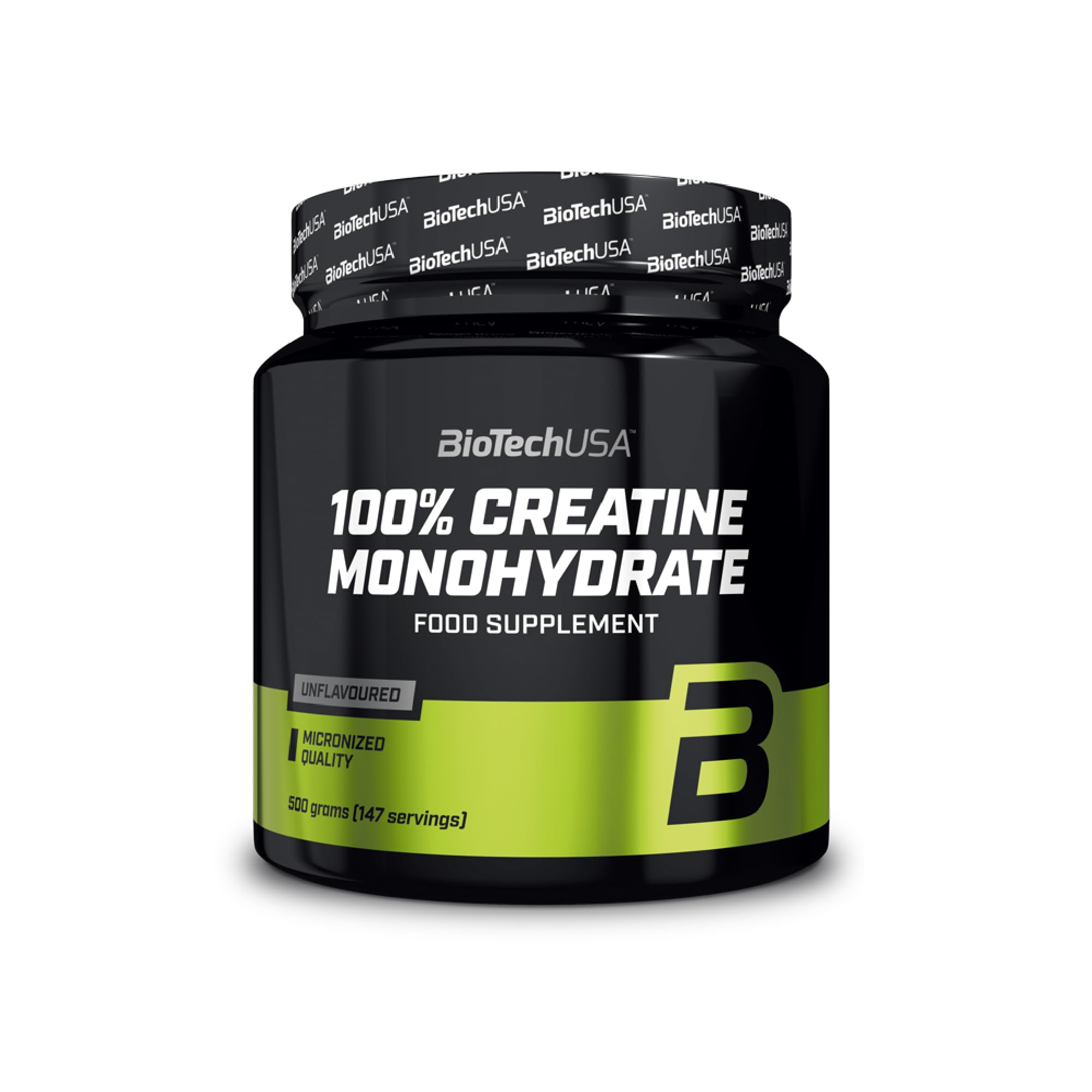 BioTechUSA 100% Creatine Monohydrate | Pharmaceutical-Grade Creatine | Micronized | Vegan | Glutenfree, 500 g, Unflavoured