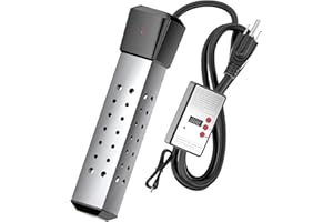 AIATOU Immersion Water Heater with Temperature Control,2000W Thermostat Portable Water Heater,Submersible Bucket Water Heater with Stainless Steel Guard, for Mini Pool, Bathtub, Travel (Square-A)