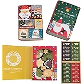 Suponey Christmas Gift Boxes, 10 Pcs Book Shape Treat Boxes Christmas Party Favor Box Santa Wrapping Box for Candy Cookie Goodie and Home Décor