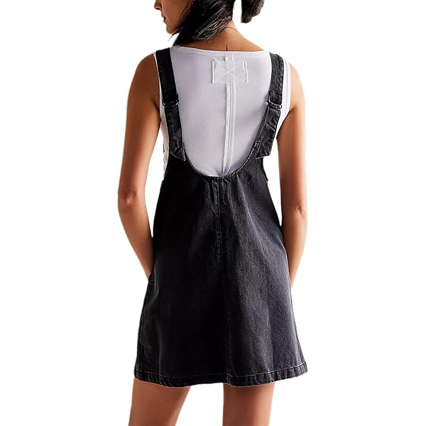 Milumia Women's V Neck Corduroy Pinafore Overall Mini Dress Jumper Dress | Color: Green | Size: L | Pm-78333458's Closet
