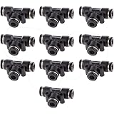 10pcs Tube OD 6mm 1/4'' Tee Union Pneumatic Push Connector Air Line Quick Fittings Joint Adapter Couplings