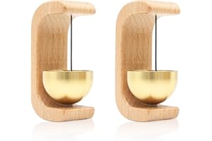 GENERIC Magnetic Door Chime 2-Pack - Wooden Wind Chime Bells for Door Opening, Wireless Adhesive Entry Alert with Soft Chime for Home, Office, Shop, Pet Doors