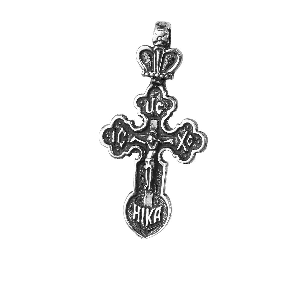 NKlaus Pendant Jesus Cross 925 Silver Orthodox Pendant Faith Symbol K14