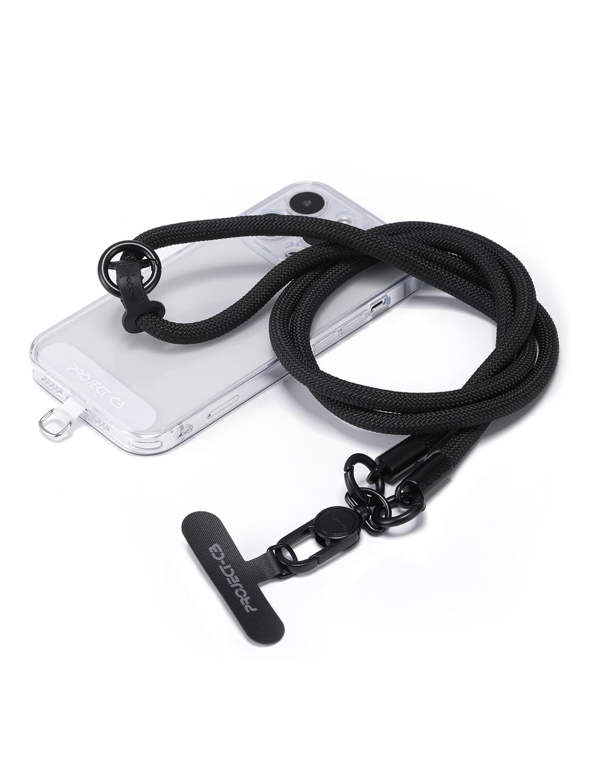 project-cb Phone Lanyard×1,Phone Tether Tab×2, Crossbody Cell Phone Lanyard,Rope Lanyard,Universal Adjustable Phone Strap(Black)