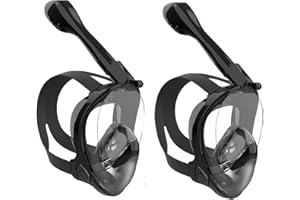 Jwintee Full Face Snorkel Mask, Diving Mask for Kids and Adults,180° Panoramic View Snorkel Mask with Camera Mount, Safe Breathing, Anti-Leak&Anti-Fog