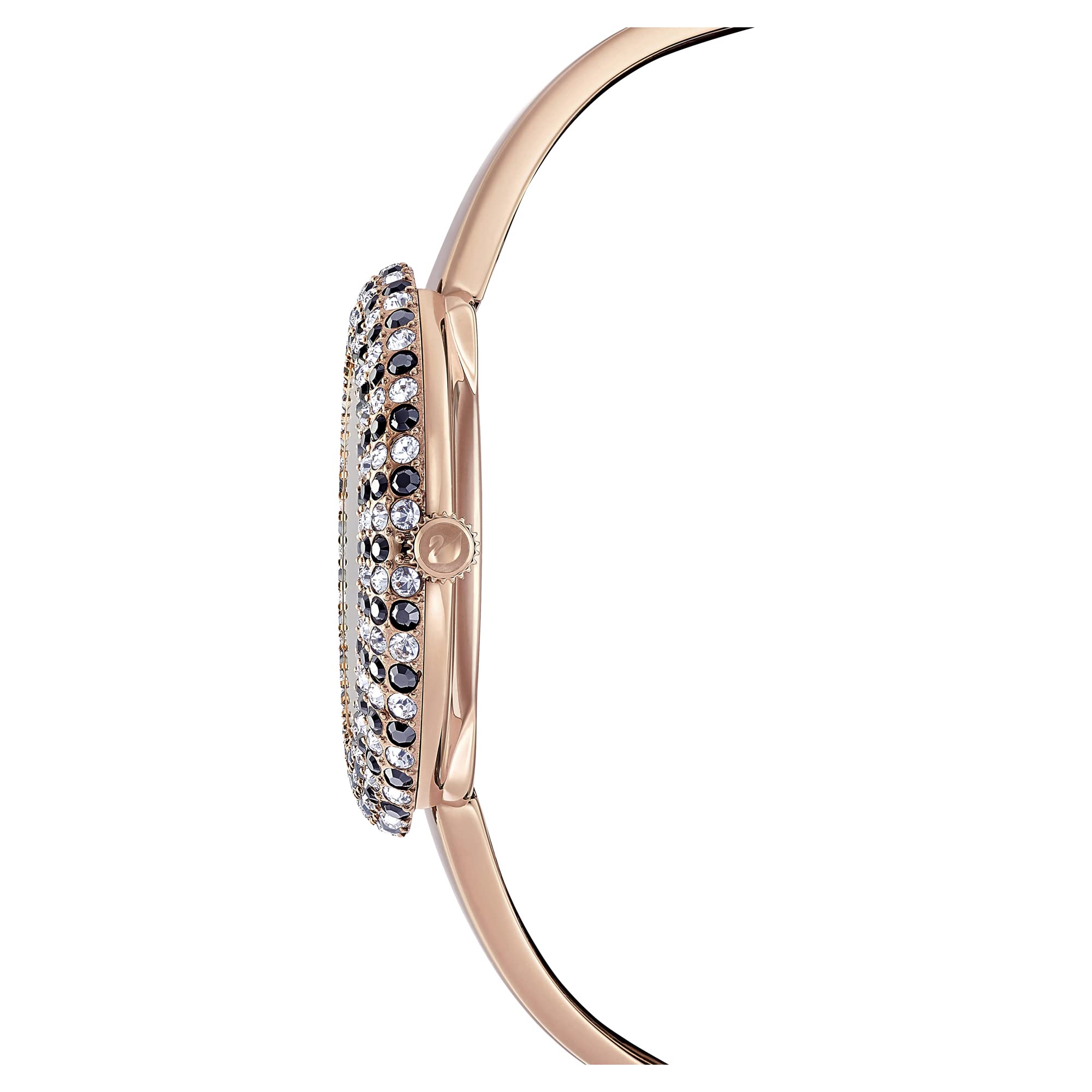 Swarovski Swarovski Crystal Rose Watch, Metal Bracelet, Black, Rose Gold-Tone Finish