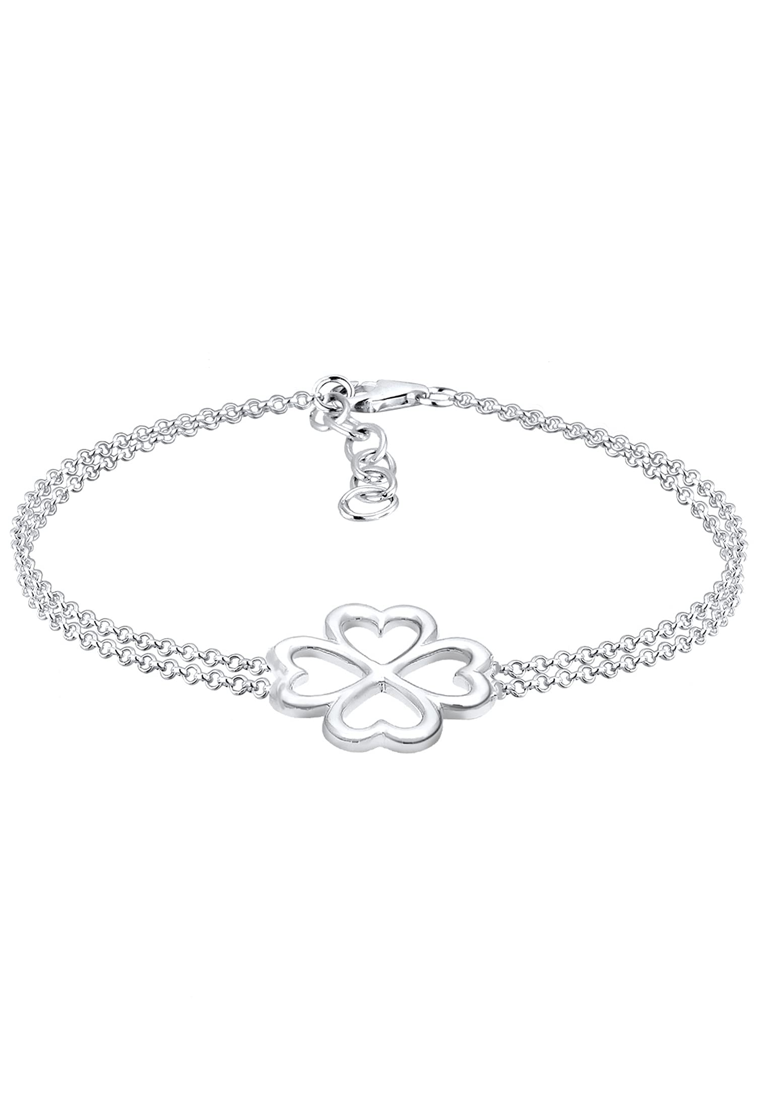 Elli Women's 925 Sterling Silver Clover Leaf Bracelet - 16cm length