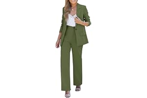 LookbookStore 2 Piece Pant Suits for Women Dressy Blazer High Waisted Pants Sets Business Casual Outfits