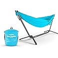 KAMMOK: Swiftlet Portable Stand & Roo Double Sky Blue Hammock Set
