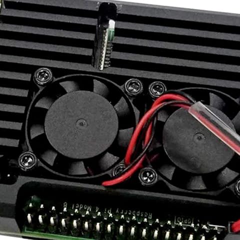 Heaviesk para Raspberry Pi 4 Modelo B Carcasa Universal de Aluminio con Doble Ventilador Gratuito Carcasa para Raspberry Pi 4 Modelo B Carcasa Oficial