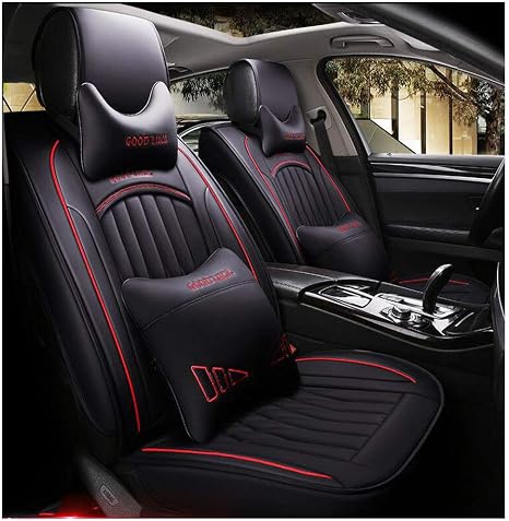 Adhw Leder Auto Sitzbezuge Set Auto Sitzschoner Set Schonbezuge Auto Sitzbezug Komplettset Universal 5 Sitze 9 Stuck Farbe Black1 Amazon De Auto