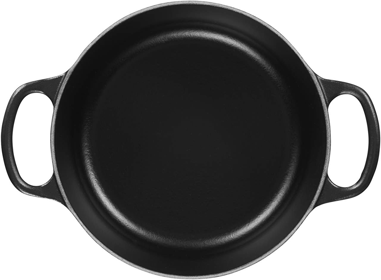 LE CREUSET Signature Enamelled Cast Iron Round Casserole Dish with Lid, 18 cm, 1.8 Litre, Matte Black, 21177180000430 - Image 4