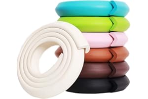 M2cbridge L Shape Extra Thick Furniture Table Edge Protectors Foam Baby Safety Bumper Guard 6.5 Ft (Off White)