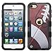 Apple iPod Touch 5th and 6th Gen Compatible Case, JoJoGoldStar Hybrid Slim Fit Heavy Duty Shockproof Plastic and Silicone TPU Tuff Hard Cover with Screen Protector and Stylus - Football