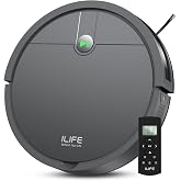 ILIFE V2 Robot Vacuum Cleaner, Tangle-Free Suction, Gray | 120 Mins Runtime, Remote Control, Schedule, Slim, Self-Charging Robotic Vacuum Cleaner, Ideal for Pet Hair and Hard Floors