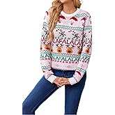 Womens Ugly Christmas Sweater Funny Xmas Santa Claus Pullover Top Knit Casual Long Sleeve Sweater