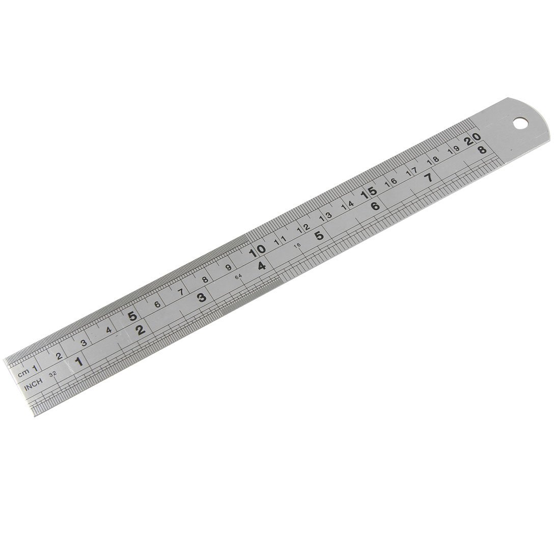 Sourcingmap Stainless Metal 20cm 8" Double Side Measuring Tool Long Straight Ruler