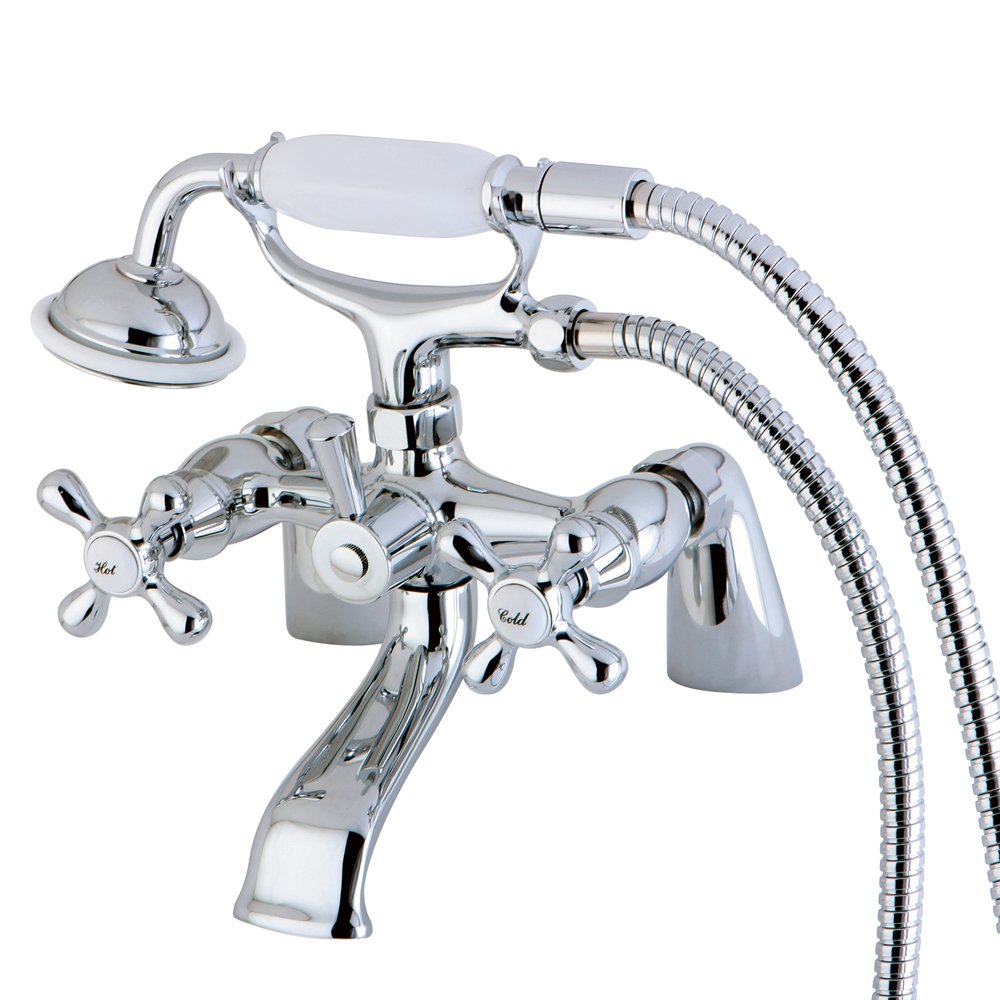 Nuvo ES2671X Elements of Design Charleston Deck Mount Claw Foot Tub Filler with Hand Shower, 6-1/2", Polished Chrome