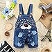 KIDSCOOL SPACE Baby Summer Cotton Denim 3D Cartoon Star Dog Soft Short Overalls,Blue,12-18 Months