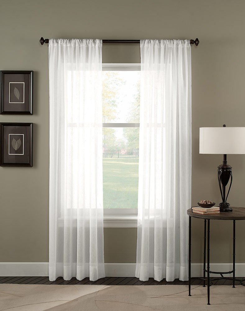 Curtainworks Trinity Crinkle Voile Sheer Curtain Panel, 51 by 144", Winter