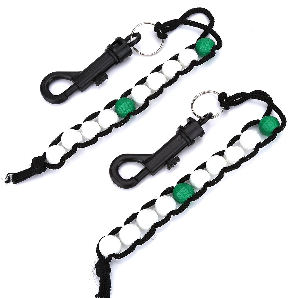 Dioche Beads Count Stroke Score Counter, 2 Pcs/Pack Bead Mark Stroke Shot Score Counter Keeper Beads with Clip for Outdoor Sport