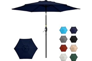 SUNVIVI OUTDOOR Outdoor Patio Umbrella, Patio Umbrella, Market Umbrella, Large Outdoor Umbrella, Metal Pole Umbrella with Push Button Tilt and Crank, Polyester Canopy