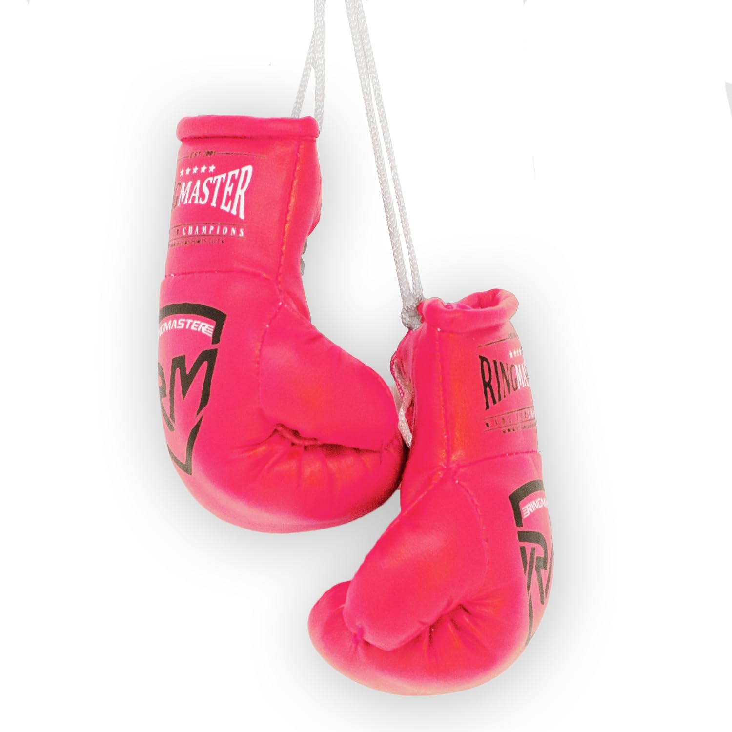 RingMasterUK Mini Boxing Gloves Car Hanger Van Rear Mirror Gift Flags (Pink)
