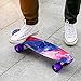 Enkeeo 22 Inch Cruiser Skateboard Plastic Banana Board with Bendable Deck and Smooth PU Casters for Kids Boys Youths Beginners, 220 Ibs. (Galaxy)