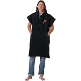 Slowtide Cotton Towel Changing Poncho &ndash; Warm &amp; Absorbent Hooded Surf Poncho with Pocket, Great for Beach, Pool, &amp; Outdoor Use