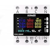 KWS-306WF Energy Meter Power Meter DIN Rail 3 Phase 4 Wire Voltage AC 85-290V Voltmeter Amps Watt Kwh Meter with Color Screen