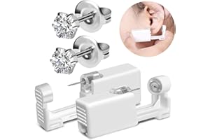 BeiLaiSun 2 Pack Disposable Ear Piercing Gun Safe Home Use Ear Piercing Kit Self Use Ear Piercer at Home with 5mm Earring Stud（253#）