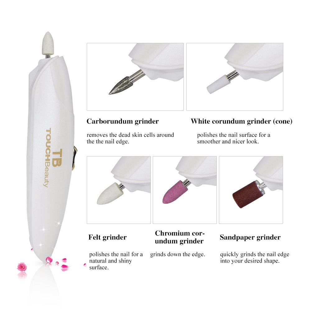 TOUCHBeauty Professional Manicure Pedicure System Nail File Drill Buffer Set Acrylic Nail Tools with LED Light (Delicate Gift Package Version) Golden TB-1333