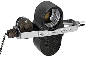 BSENTSTER Ceiling Fan Switch ZE-310D Light Socket Pull Chain Switch, Compatible with Hunter Fan, Ceiling Fan Lamp Light, Lamp Holder E95014-Bronze Chain